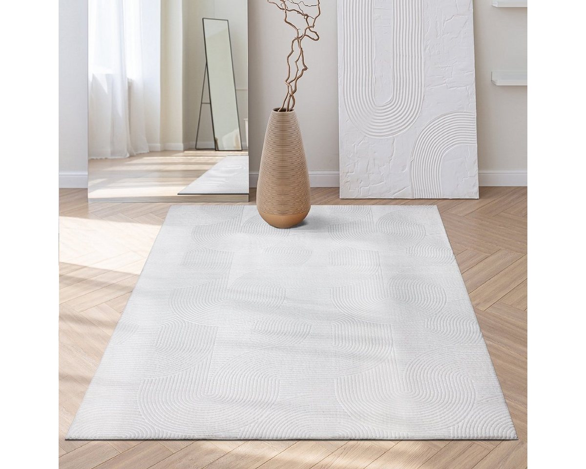 Teppich Rio - moderner und weicher Teppich, the carpet, rechteckig, Höhe: 16 mm, Anti-Rutsch, 3D-Optik, flauschiger Flor, pflegeleicht und robust von the carpet