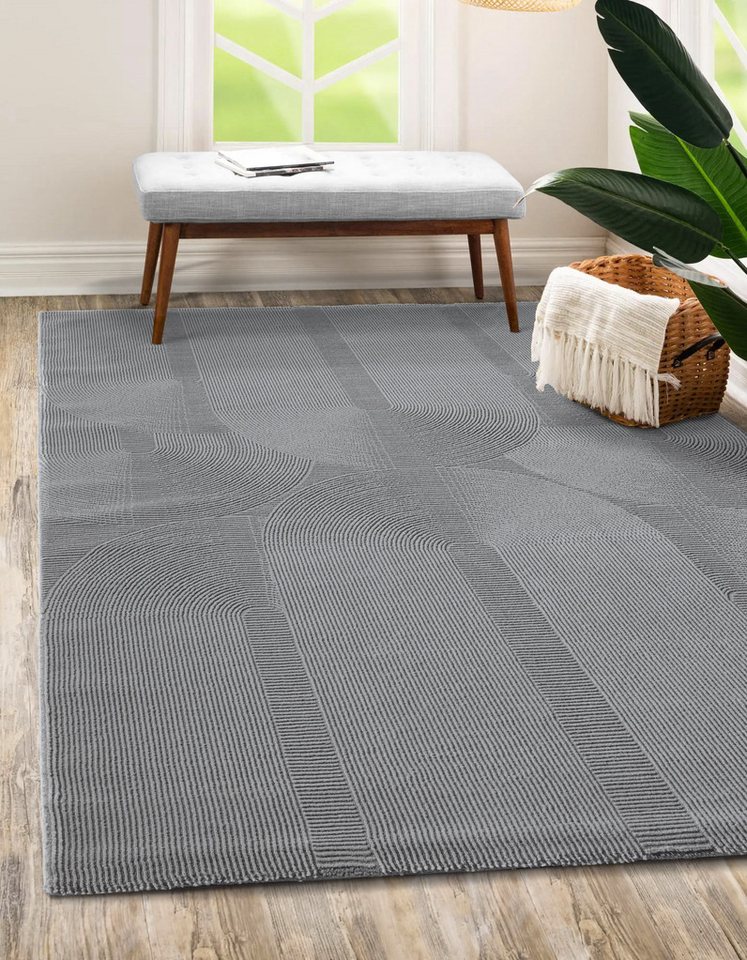 the carpet Teppich Lima, rechteckig, Höhe: 12 mm, Designer Teppich Flor 1 recyceltem Polyester waschbar von the carpet