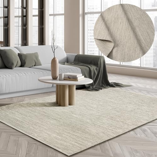 the carpet Boho Natur Wool Handgewebter Wollteppich im natürlichen skandinavischen Boho-Look, Handarbeit für einen einzigartigen Stil, Beige Creme, 250 x 250 cm the carpet Boho Natur Wool Handgewebter Wollteppich im natürlichen skandinavischen Boho-Look, Handarbeit für einen einzigartigen Stil, Beige Creme, 250 x 250 cm von the carpet