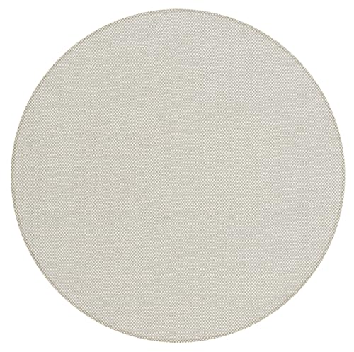 the carpet Boho Natur Wool Handgewebter Wollteppich im natürlichen skandinavischen Boho-Look, Handarbeit für einen einzigartigen Stil, Creme, 200 cm Rund von the carpet
