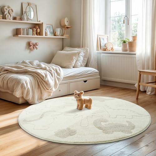 the carpet Elisa Kids Teppich für Kinderzimmer, Kinderteppich, Spielteppich, Pflegeleicht, strapazierfähige, Dino, 120 cm Rund the carpet Elisa Kids Teppich für Kinderzimmer, Kinderteppich, Spielteppich, Pflegeleicht, strapazierfähige, Dino, 120 cm Rund von the carpet