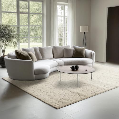 the carpet Elisa moderner Wohnzimmer Teppich, geometrisches Design, hohe Flordichte und angenehm weiche, Creme, 160 x 220 cm the carpet Elisa moderner Wohnzimmer Teppich, geometrisches Design, hohe Flordichte und angenehm weiche, Creme, 160 x 220 cm von the carpet