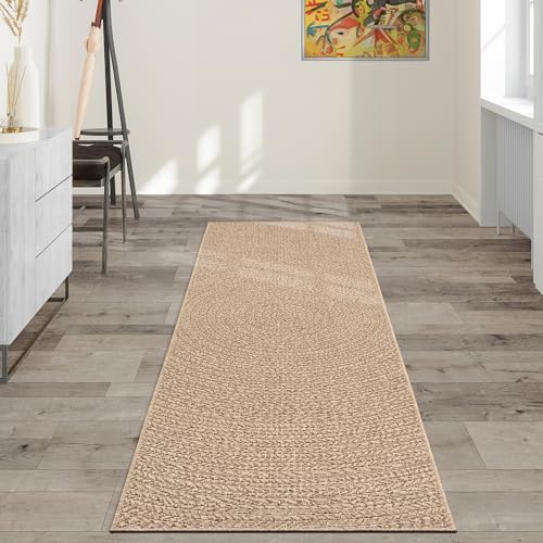 the carpet Kansas - robuster In- und Outdoor Teppich im natürlichen Jute-Look, wetterfest, geeignet für Terrasse und Garten, ca. 60 x 180 cm von the carpet