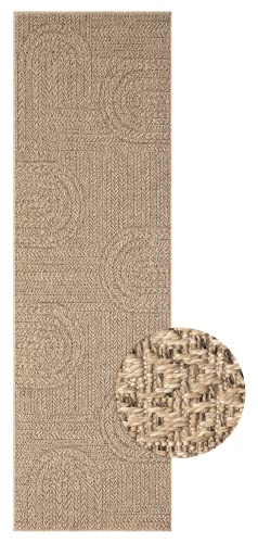 the carpet Kansas - robuster In- und Outdoor Teppich im natürlichen Jute-Look, wetterfest, geeignet für Terrasse und Garten, 80 x 250 cm von the carpet
