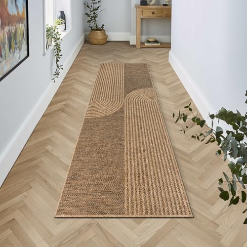the carpet Kansas - robuster In- und Outdoor Teppich im natürlichen Jute-Look, wetterfest, geeignet für Terrasse und Garten, ca. 60 x 180 cm von the carpet
