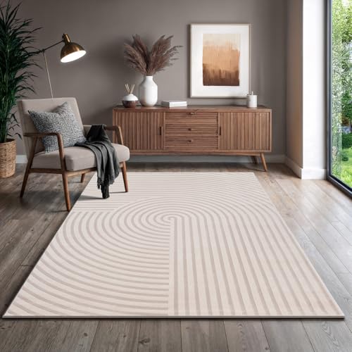 the carpet Knight Luxuriöser Wohnzimmerteppich mit Soft-Touch-Kurzflor, 3-D Effekt und Raffinierten Glanzdetails in Hoch-Tief Struktur, Beige, 120 x 170 cm the carpet Knight Luxuriöser Wohnzimmerteppich mit Soft-Touch-Kurzflor, 3-D Effekt und Raffinierten Glanzdetails in Hoch-Tief Struktur, Beige, 120 x 170 cm von the carpet