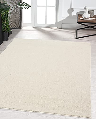 the carpet Marley eleganter Designer Teppich Wohnzimmer, weicher & pflegeleichter Kurzflor Wohnzimmerteppich in Creme, Teppich 200 x 290 cm von the carpet