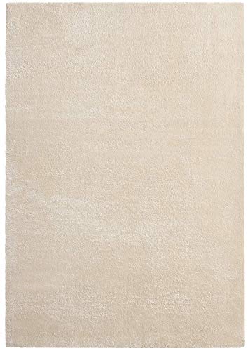 the carpet Relax Weicher, Badezimmerteppich, Bad Set, Badematte, Badvorleger, Anti-Rutsch Unterseite, Waschbar bis 30 Grad, Super Soft, Felloptik Beige, 80 x 150 cm von the carpet