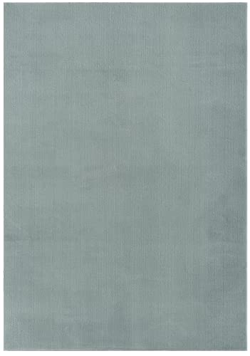 the carpet Relax Weicher, Badezimmerteppich, Bad Set, Badematte, Badvorleger, Anti-Rutsch Unterseite, Waschbar bis 30 Grad, Super Soft, Felloptik Blau, 60 x 110 cm von the carpet