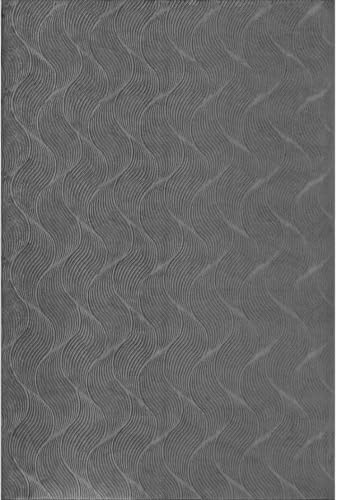 the carpet Rio - moderner und weicher Teppich Wohnzimmer Schlafzimmer mit Anti-Rutsch-Rücken und 3D-Optik, Flauschige Oberfläche, pflegeleicht und robust, Anthrazit, 200 x 280 cm von the carpet