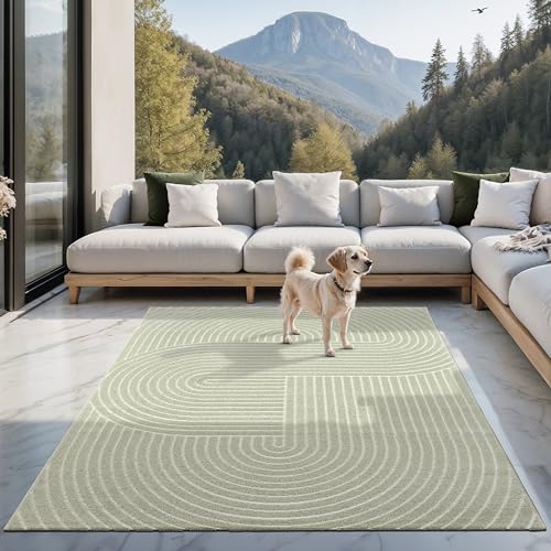 the carpet Santo Plus moderner Teppich - hochwertiger Wohnzimmer Schlafzimmer Teppich Grün - Boho Teppich in 200 x 280 cm aus Polypropylen the carpet Santo Plus moderner Teppich - hochwertiger Wohnzimmer Schlafzimmer Teppich Grün - Boho Teppich in 200 x 280 cm aus Polypropylen von the carpet
