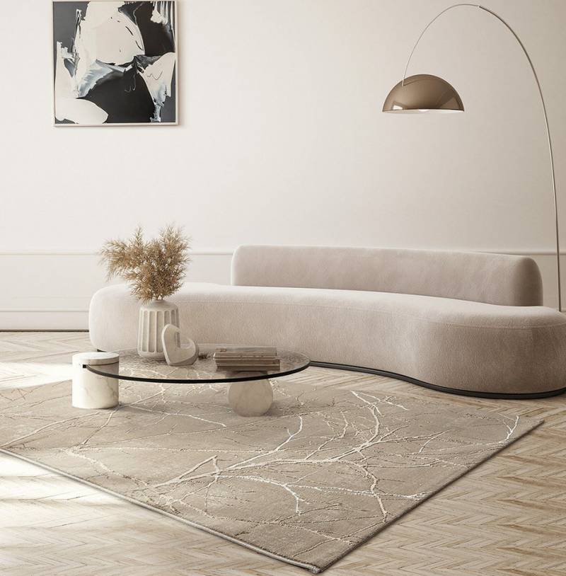 the carpet Teppich Mila, rechteckig, Höhe: 8 mm, moderner Wohnzimmer Teppich elegant glänzender Flor von the carpet