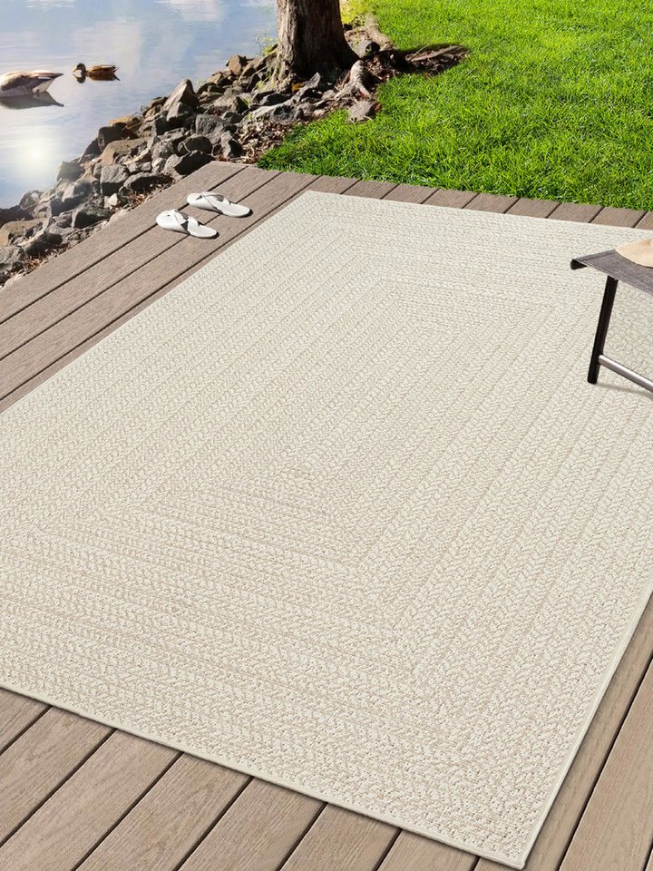 the carpet Outdoorteppich Kansas, rechteckig, Höhe: 1 mm, moderner robuster In und Outdoor Teppich Jute Look von the carpet