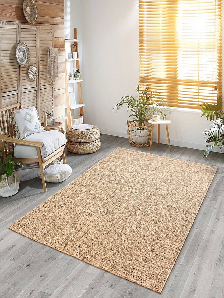 the carpet Teppich Kansas, rechteckig, Höhe: 1 mm, moderner robuster In und Outdoor Teppich Jute Look the carpet Teppich Kansas, rechteckig, Höhe: 1 mm, moderner robuster In und Outdoor Teppich Jute Look von the carpet