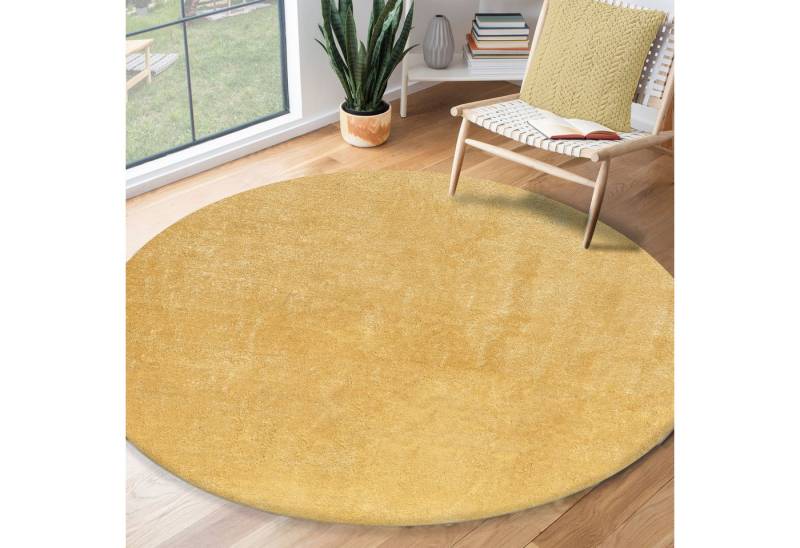 the carpet Teppich Relax round, rund, Höhe: 16 mm, waschbarer Wohnzimmer Teppich modern rutschfest von the carpet