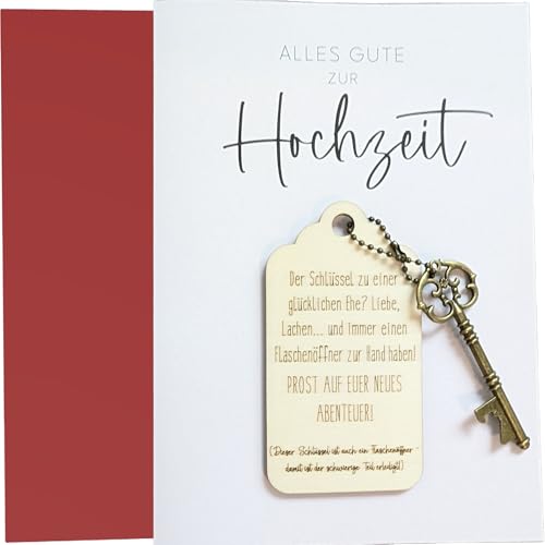 the lazy panda card company Hochzeitskarte - Der Schlüssel zu einer glücklichen Ehe? Die Karte zur Hochzeit mit einem Schlüssel, der gleichzeitig ein Flaschenöffner ist. the lazy panda card company Hochzeitskarte - Der Schlüssel zu einer glücklichen Ehe? Die Karte zur Hochzeit mit einem Schlüssel, der gleichzeitig ein Flaschenöffner ist. von the lazy panda card company