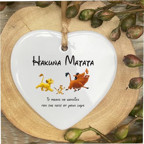 The sticker studio ltd Löwen-König Walt Disney Hakuna Matata Zitat Holz Herzform Plakette Geschenk Schild htc152 von the sticker studio ltd