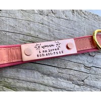 Nietauf Hundemarke - Hundehalsband Namensschild Personalisierte Haustier Marke Roségold Quiet Tag Aufschraubbare Kupfer von theCopperPoppy
