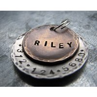 Personalisierte Haustiermarke/- Metall Dog Tag Riley, in Mixed Metal Mit Telefon Auf Der Rückseite Bronze Und Aluminium Personalisierte Haustiermarke/- Metall Dog Tag Riley, in Mixed Metal Mit Telefon Auf Der Rückseite Bronze Und Aluminium von theCopperPoppy