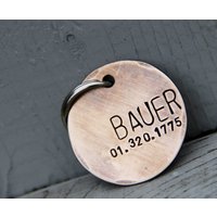 Personalisierte Hundemarke in Bronze - Handgestempelte Bauer Gebürsteter 3, 2 cm Personalisierte Hundemarke in Bronze - Handgestempelte Bauer Gebürsteter 3, 2 cm von theCopperPoppy