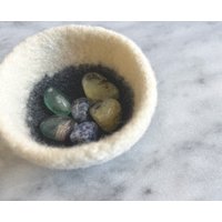 Ringschälchen - Weiche Ringschale Anthrazitfarbenes + Weißes Color Block Schmuckaufbewahrung Schlafzimmerdekor von theFelterie