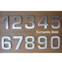 Oversize Extra Large Edelstahl-Hausnummer - 40 cm Höhe Auswahl Der Schriftarten von theFonthouse