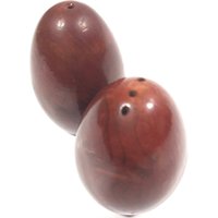S&p Shakers Rich Dark Red Hartholz Ei Form von theGardenOfSweden
