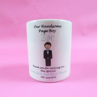 Hübscher Page Boy Personalisierte Geldschachtel Hochzeit Gastgeschenk Danke Geschenk Für Ringbearer Hochzeitsgeschenk von theTbird