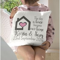 Neues Haus Kissen ~ Der Tag An Dem Ein Unser Zuhause Wurde Geschenk Einzugsgeschenk von theTbird