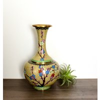 Vintage Cloisonne Vase ... Große Emaillierte 12 "Hoch X 7" Durchmesser Vintage Cloisonne Vase ... Große Emaillierte 12 "Hoch X 7" Durchmesser von theVINTAGEporter