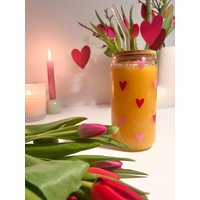 Trinkglas | Herzen Rosa & Pink To Go Glas Mit Bambusdeckel Und Strohhalm Iced Coffee Becher Trinkglas | Herzen Rosa & Pink To Go Glas Mit Bambusdeckel Und Strohhalm Iced Coffee Becher von theaugustclub