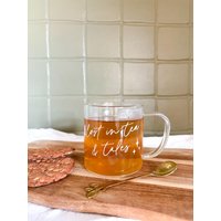 Glastasse | Lost in Tea & Tales 450Ml Kaffeetasse, Teetasse, Pumpkin Mug, Geschenkidee Herbst, Fall Aesthetic von theaugustclub
