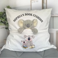 Personalisierte Kinder Lesekissen, Personalisierte Kissen Für Kinder, Koala Stofftier Lesegeschenk, Kinderzimmer Dekor von thebababee