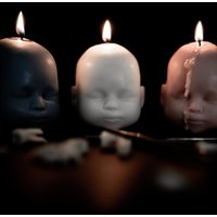 Baby Puppenkopf Kerze | Handgemacht Von The Blackened Teeth Gothic Vegan von theblackenedteeth