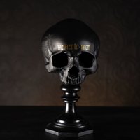 Memento Mori - Schädel Sockel | Menschlicher Replik Gothic Wohndekor von theblackenedteeth