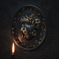 Sacred Heart Wandrelief - Lilien Edition Geschwärztes Gold | Gothic Galeriewand Wohndekor Von The Blackened Teeth von theblackenedteeth