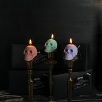 Totenkopf Kerzen Geschenk Box | Pastel Goth Vegan Schädel-Dekor Gothic Weihnachtsgeschenke Für Sie Handgefertigt Von The Blackened Teeth von theblackenedteeth