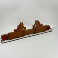 Vintage 1950Er Jahre Holz Scotty Hunde Scottish Terrier Krawattenhalter von thecherrychic