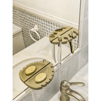 Mirror Leafs | 3D-Gedruckte Spiegelablage Schmuckhalter Badezimmerorganisation Multifunktionale Halterung Nachhaltig & Modern von thedistinctshop