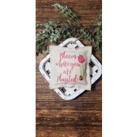 Mini 5"x5" Bauernkissen Für Gestuftes Tablett ~Bloom Wo Du Mit Tulpe Und Marienkäfer Gepflanzt Bist ~ Frühlings-Tier-Tablett Garten Gestuftes von thefloralpigpillows