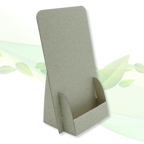 thefoldstands 5 faltbare FLYERSTÄNDER "Gras Design" ökologische Prospektständer für DIN lang Flyer 10,5 x 21 cm vertikal, Prospekthalter aus Gras- Karton, kurz-bis mittelfristigen Einsatz von thefoldstands
