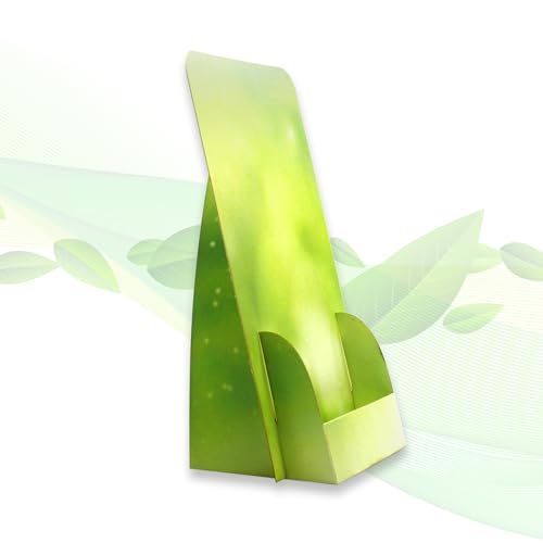 thefoldstands 5 faltbare FLYERSTÄNDER "green Design" ökologische Prospektständer für DIN lang Flyer 10,5 x 21 cm vertikal, Prospekthalter aus eco - FSC- Karton, kurz-bis mittelfristigen Einsatz von thefoldstands