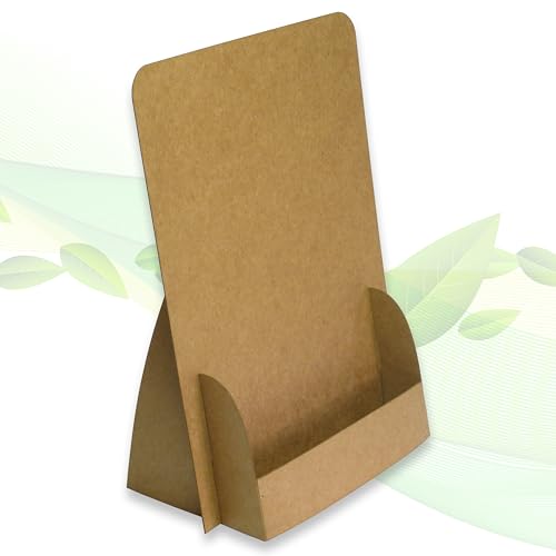 thefoldstands 5 faltbare FLYERSTÄNDER "nature-eco Design" ökologische Prospektständer für DIN A5 Flyer 14,8 x 21 cm vertikal, Prospekthalter aus recycleten Karton, kurz-bis mittelfristigen Einsatz von thefoldstands