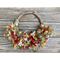 Chili Pepper Grapevine Wreath, 4 Größen, Kostenloser Versand von thegarlicpeopleshop