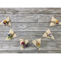 Floral Sackleinen Banner Party Dekoration, Wandbehang, Garten Thema von thegarlicpeopleshop