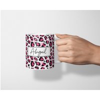 Personalisierte Tasse Leopard Muster Benutzerdefinierter Name Tierdruck Buntes Kaffee-Teetasse-Geschenk Für Ihre Mädchen-Frauen-Geburtstag Jeder von thegiftedgenius