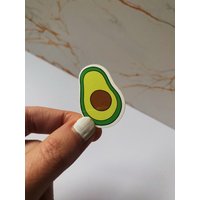 Avocado Aufkleber - Wasserfester Aufkleber, Glänzender Vinylaufkleber von thegooseandrabbit