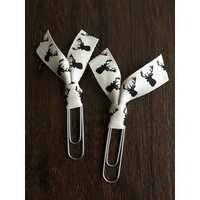 2Er Set Jumbo Deer Planer Clips Schwarz Und Creme Rustikale Journaling von thehappymailpaperie