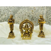 Messing Idole Ganesha Und Paavai | Geschenk Zur Wohnungserwärmung, Rückgabegeschenk von thekayalcrafts
