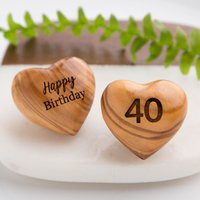 Eine Kleine Umarmung Zum 40. Geburtstag, Olivenholz Herz von thelaserengravingco